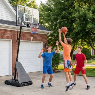 Canasta de baloncesto con ruedas, base rellenable,