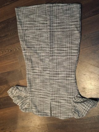 Vestido de tweed gris y blanco