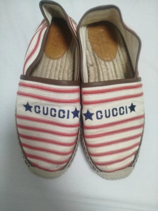 Alpargatas Gucci Rayas Rojas y Blancas