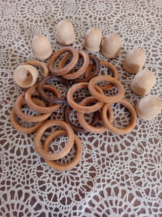 Anelli di legno per tende e finiture