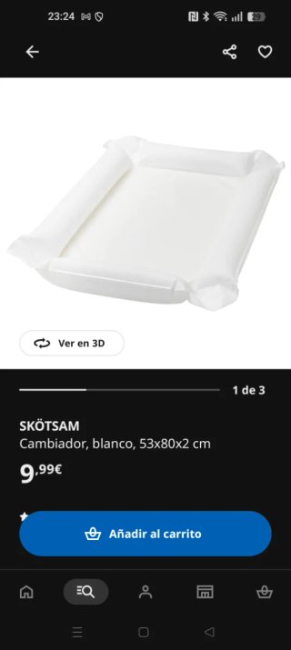 Cambiador de bebé madera y blanco + colchón