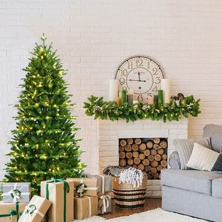 Árbol de Navidad artificial iluminado de 180 cm co