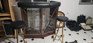 Mueble bar vintage + 2 bancos