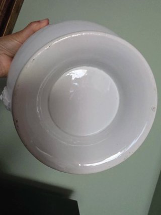 Sopera antigua de loza blanca- Vintage/Shabby Chic