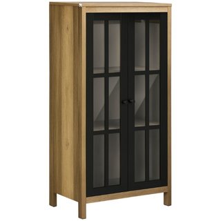 Credenza Moderna de 2 Puertas en Vidrio y Madera,