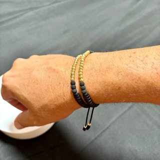 Pulseras Pareja Balines Oro 18k Laminado