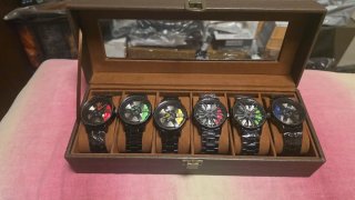 Set 6 Relojes MEIBO Acero Llantas Coche +Caja Lujo