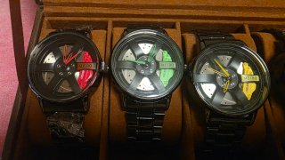 Set 6 Relojes MEIBO Acero Llantas Coche +Caja Lujo