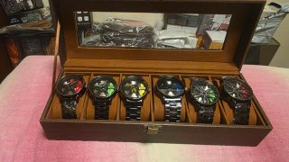 Set 6 Relojes MEIBO Acero Llantas Coche +Caja Lujo