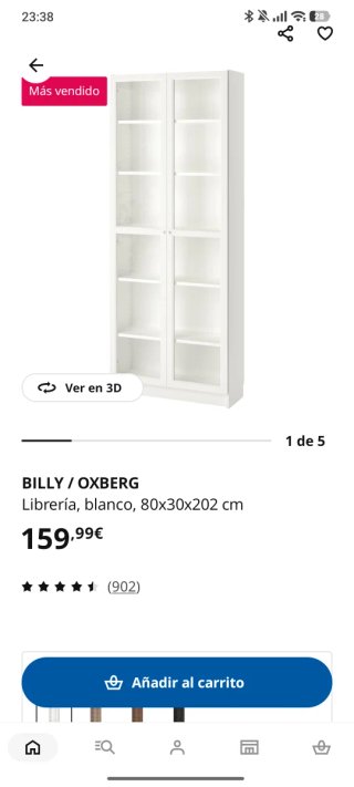 Vitrina Billy Ikea Blanca Cristal