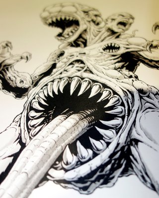 Impresión A3 sombreada a mano con rotulador copic
