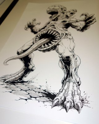Impresión A3 sombreada a mano con rotulador copic