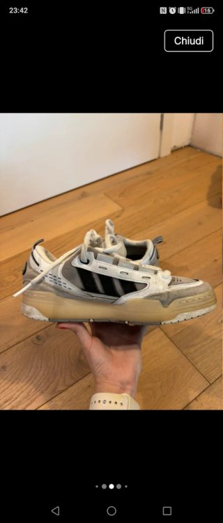 Scarpe Adidas grigie bianche taglia 40.5