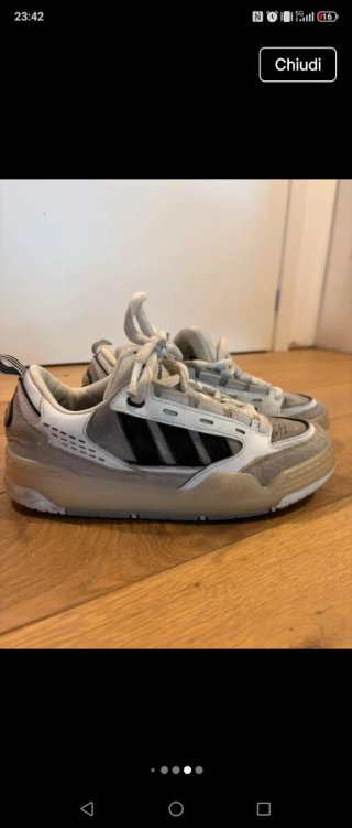 Scarpe Adidas grigie bianche taglia 40.5