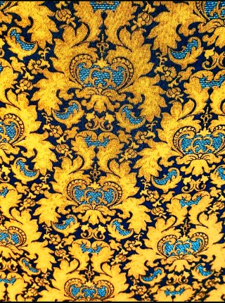Miniabito estivo blu e giallo ocra made in Italy