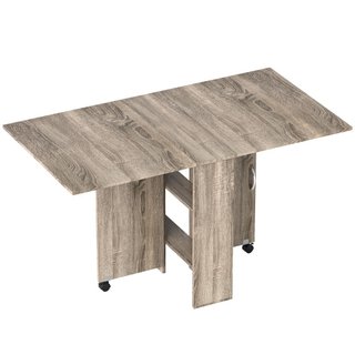 Mesa plegable con 2 estantes inferiores para 6 per