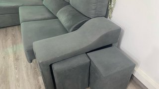 Sofá Chaise Longue Gris Cómodo