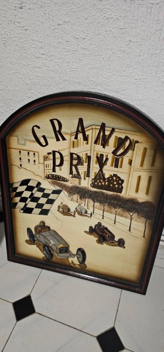Cuadro Madera Vintage Grand Prix