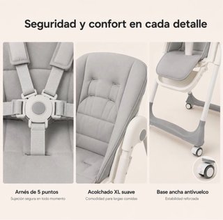 Trona Plegable Bebé ALMAR Elevable Rosa