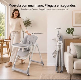 Trona Plegable Bebé ALMAR Elevable Rosa