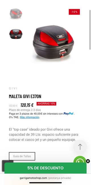 Maleta Givi E370N Moto