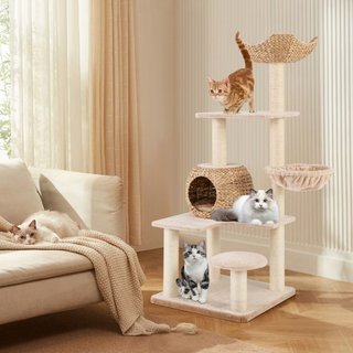 Árbol para gatos con lugares para rascar en sisal,