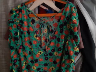 Vestido verde turquesa estampado floral