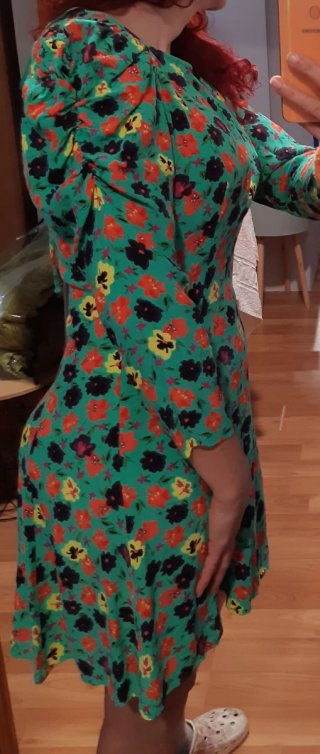 Vestido verde turquesa estampado floral