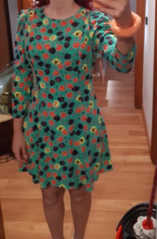 Vestido verde turquesa estampado floral