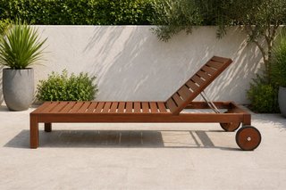 Tumbona Ikea Applaro Madera + Colchoneta Gris
