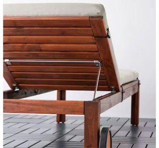 Tumbona Ikea Applaro Madera + Colchoneta Gris