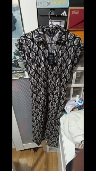 Vestido Tchibo Negro y Blanco Talla M
