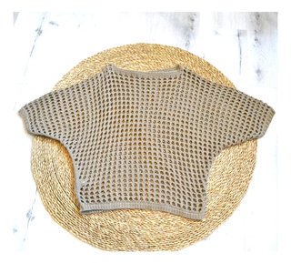 Blusa calada verano beige/marrón talla única
