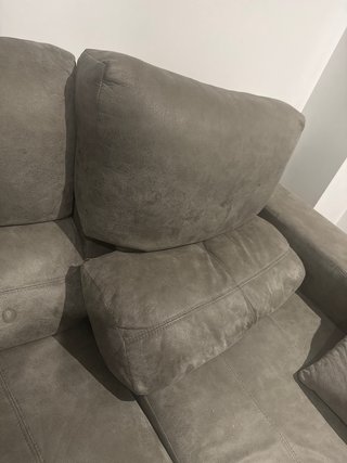 Divano Chaise Longue Grigio + 2 Pouf Ausiliari