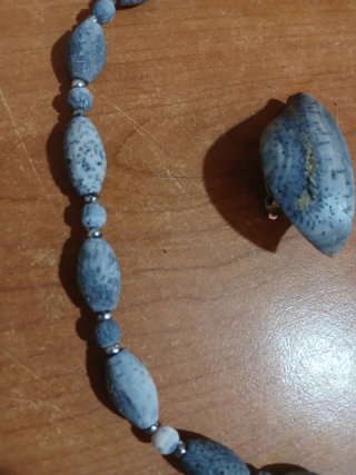 Collar y pendientes vintage piedras naturales