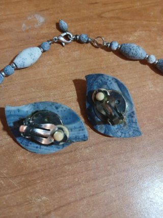 Collar y pendientes vintage piedras naturales