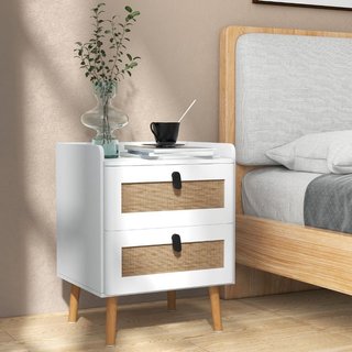 Mesa moderna con 2/3 cajones, patas de madera maci