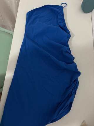 Vestido azul eléctrico corto un tirante