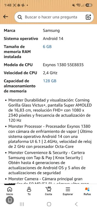 Galaxy M35 Azul 128 G