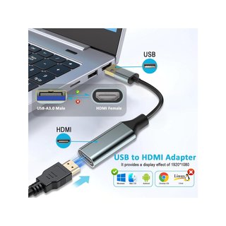 Adaptador USB a HDMI alta definición portátil