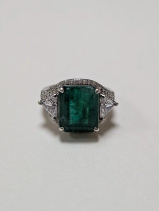 Anillo Oro Esmeralda y Diamantes
