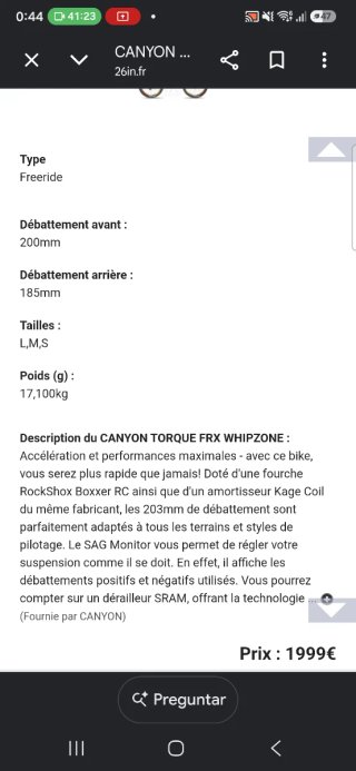 Canyon Torque frx freeride