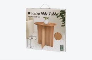 Mesa auxiliar de madera redonda