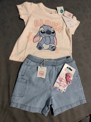 Lote nuevo Conjunto camiseta y shorts bebé 86