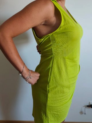 Vestido verde cruzado
