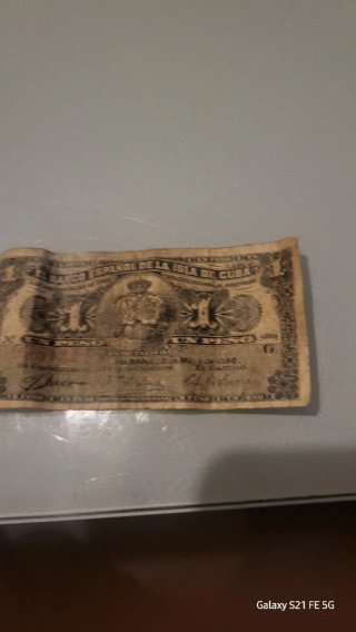 Billete 1 Peso Plata Banco Español Cuba 1836