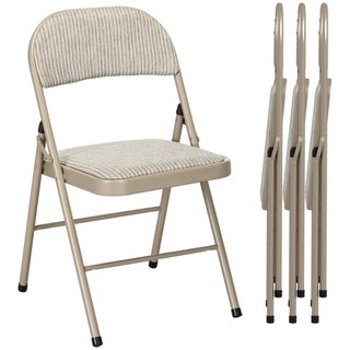 Juego de 4 Sillas Plegables con Asiento Acolchado
