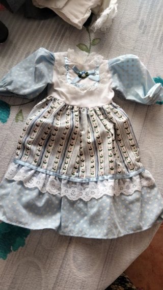 Vestido Nancy Época Celeste Lunares