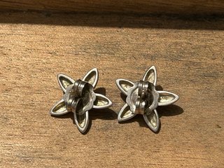 Pendientes Vintage, Plata con Piedras Azules y Roj