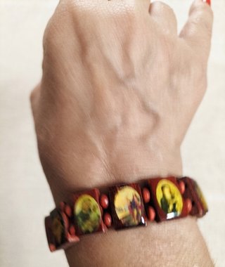 Bracciale elastico in legno